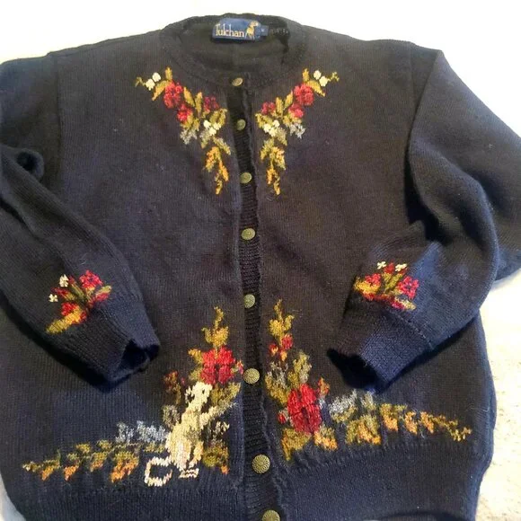 Tulchan Vintage Cardigan Medium 95% Wool Cottagecore - Picture 4 of 10